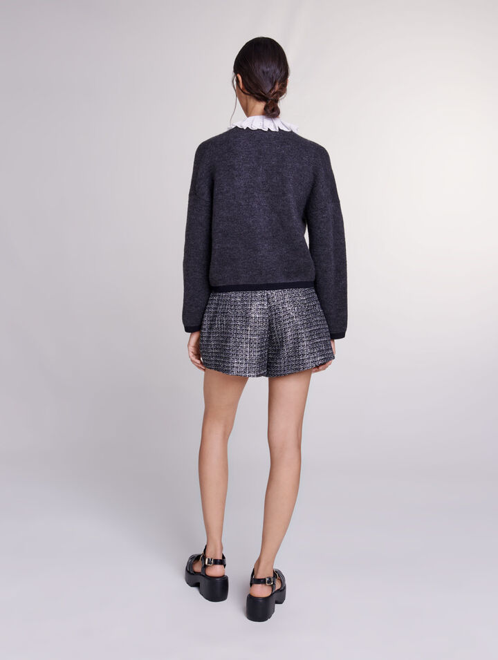 Pantalón corto de tweed