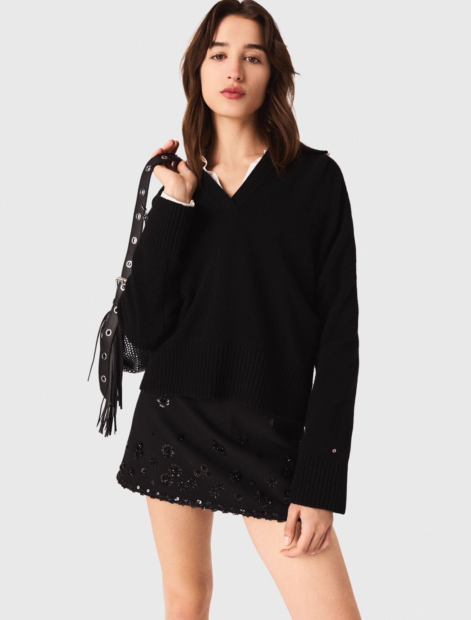 Jersey con cuello polo abierto