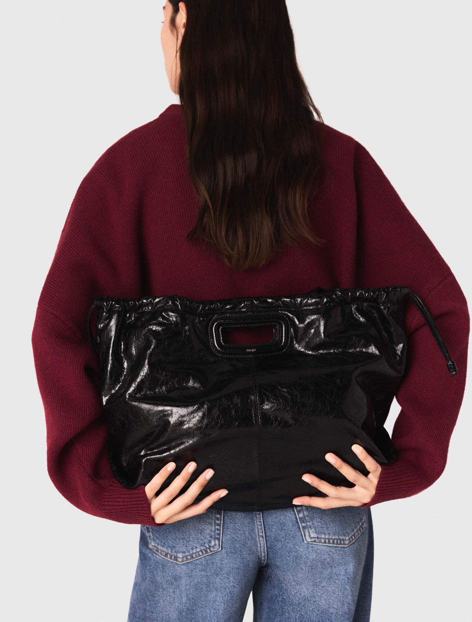 Bolso M Tote de cuero craquelado
