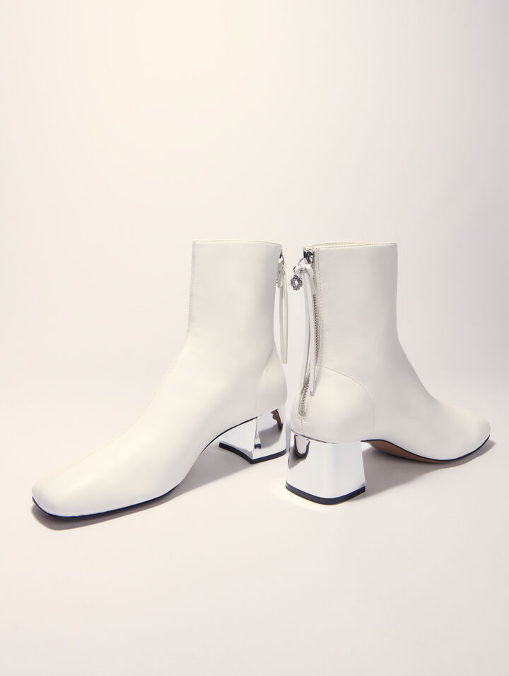Botines de piel con punta cuadrada