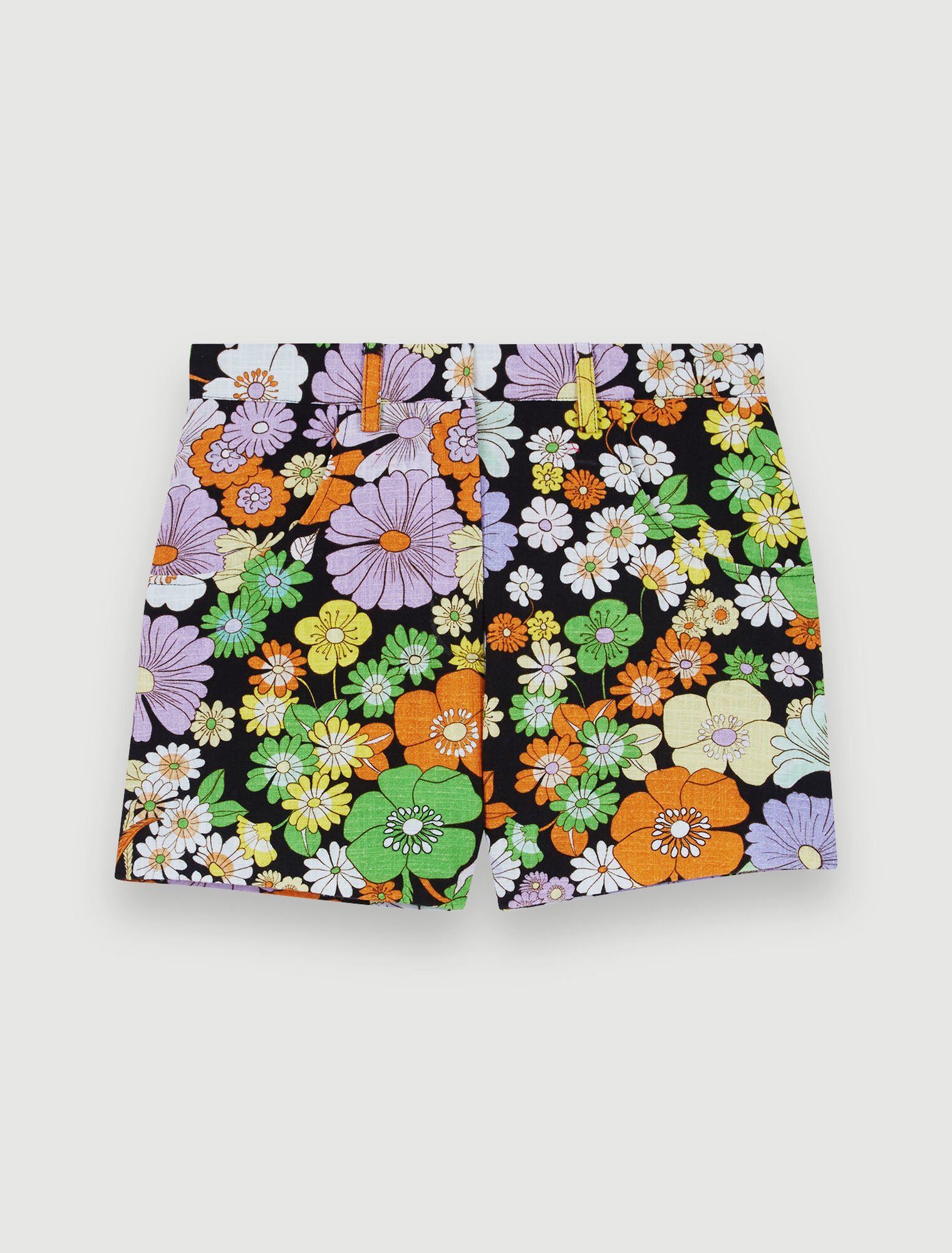 Bermudas con estampado floral años 70