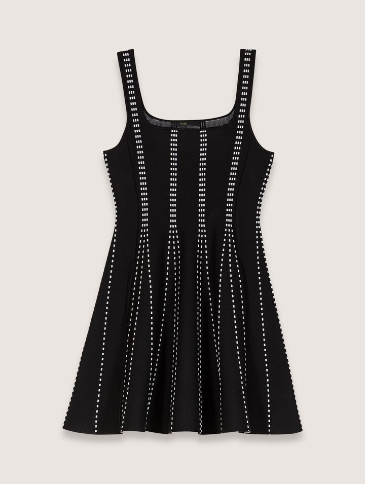 Vestido corto de punto jacquard