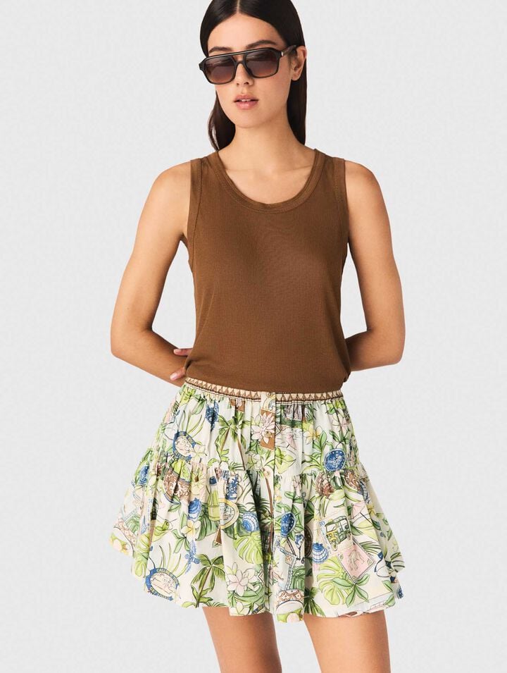 Top de punto acanalado