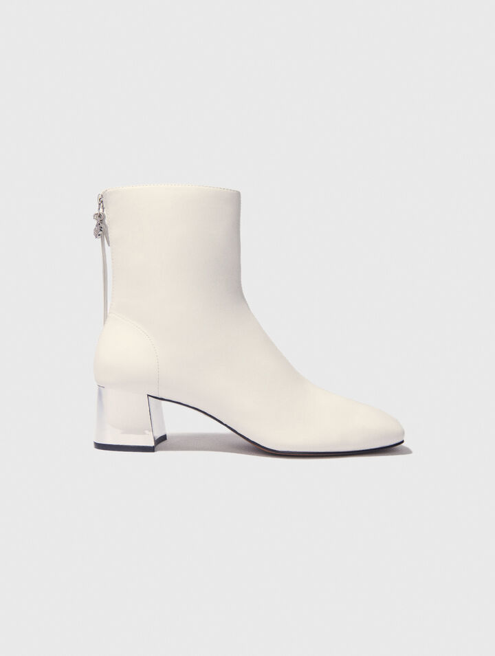 Botines de piel con punta cuadrada