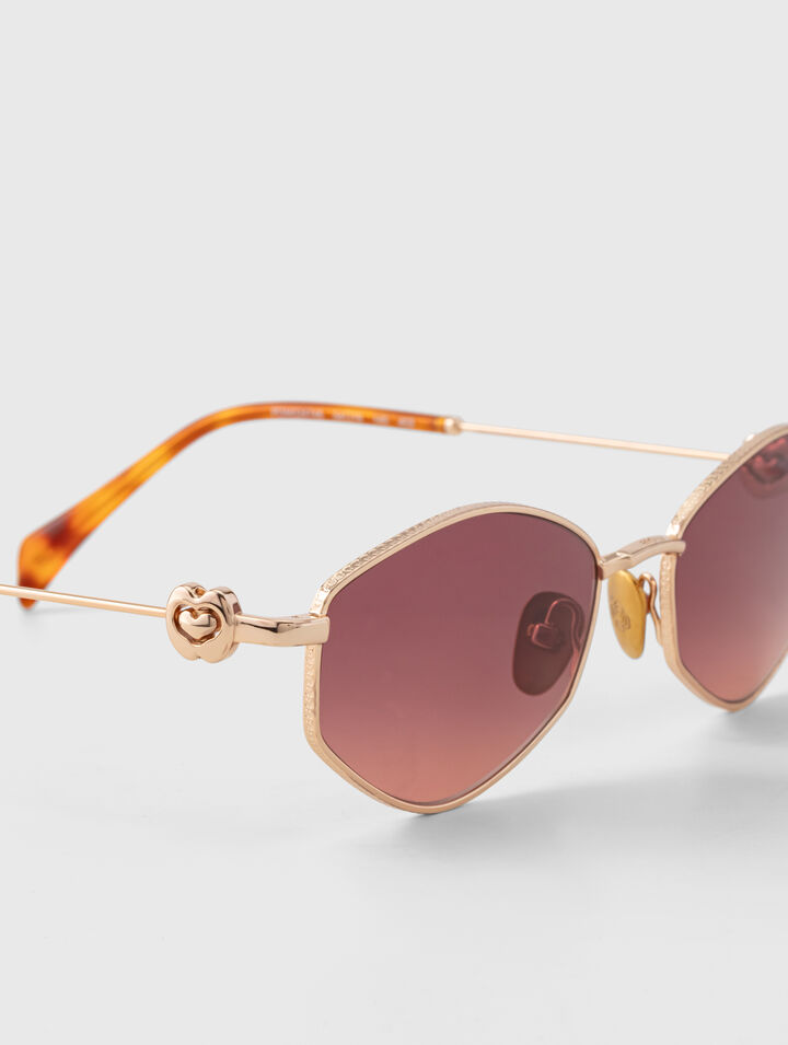 Gafas ovaladas facetadas de metal