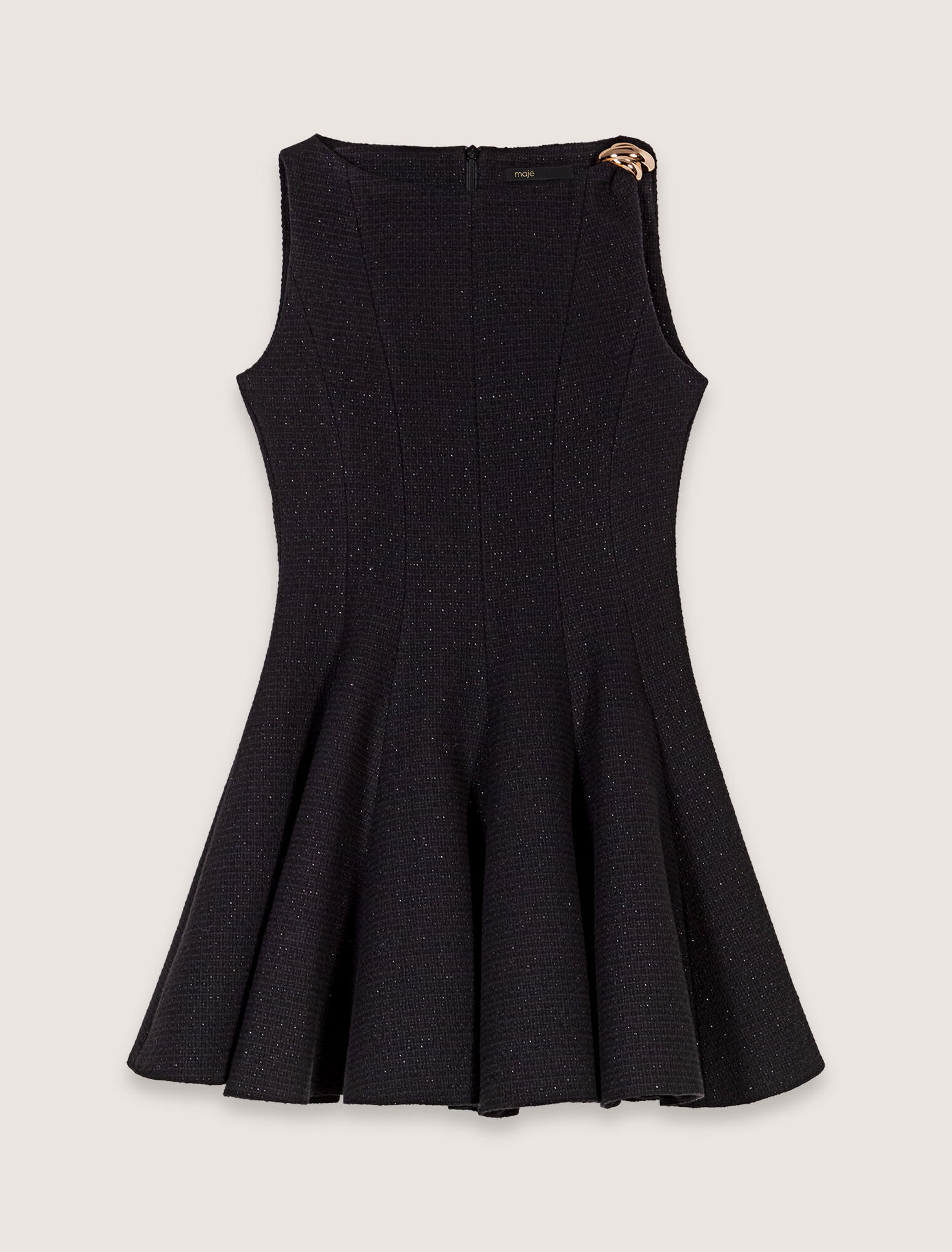 Vestido corto acampanado de tweed