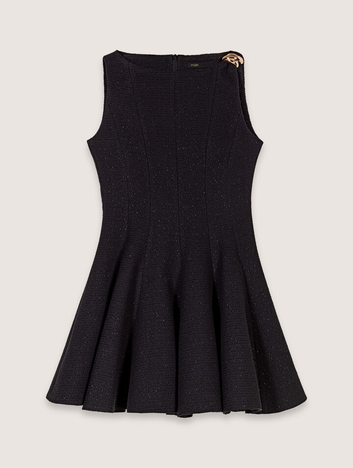 Vestido corto acampanado de tweed
