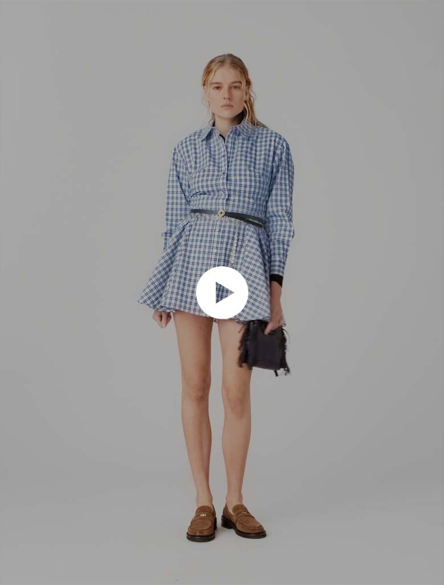 Vestido camisero algod&oacute;n con strass