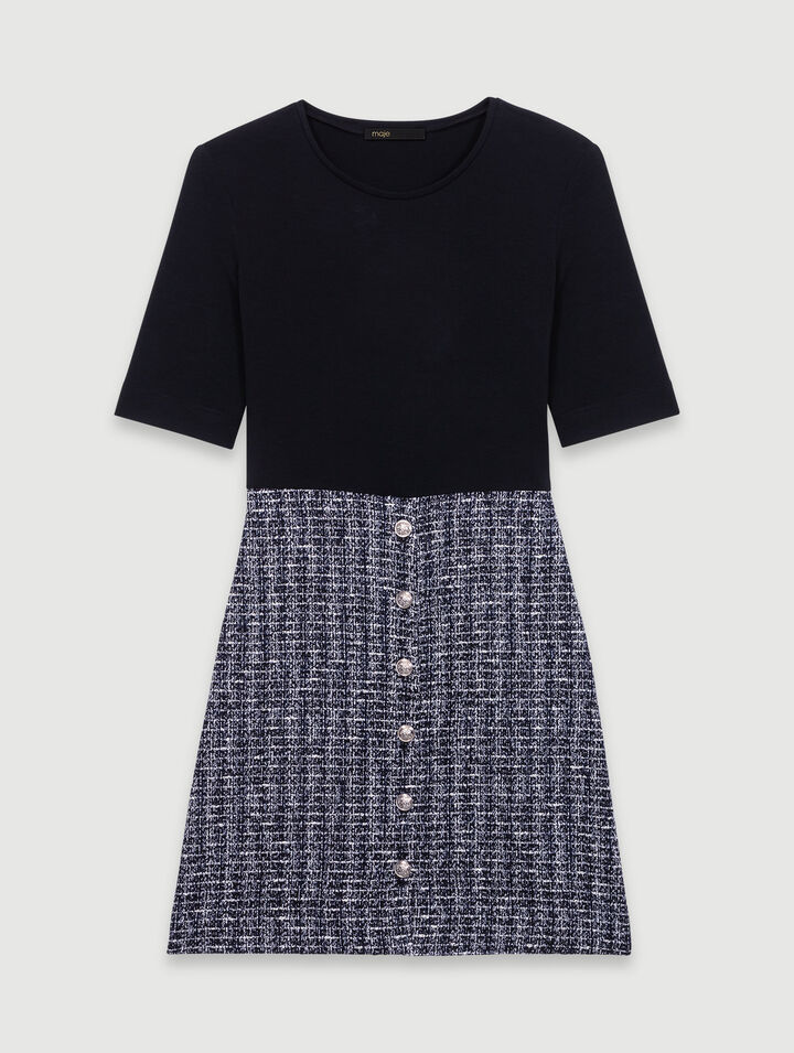 Vestido 2 en 1 de tweed