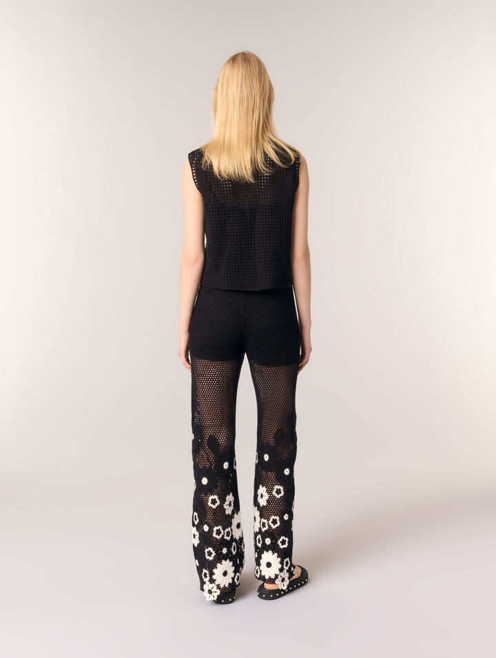Pantalón de ganchillo floral