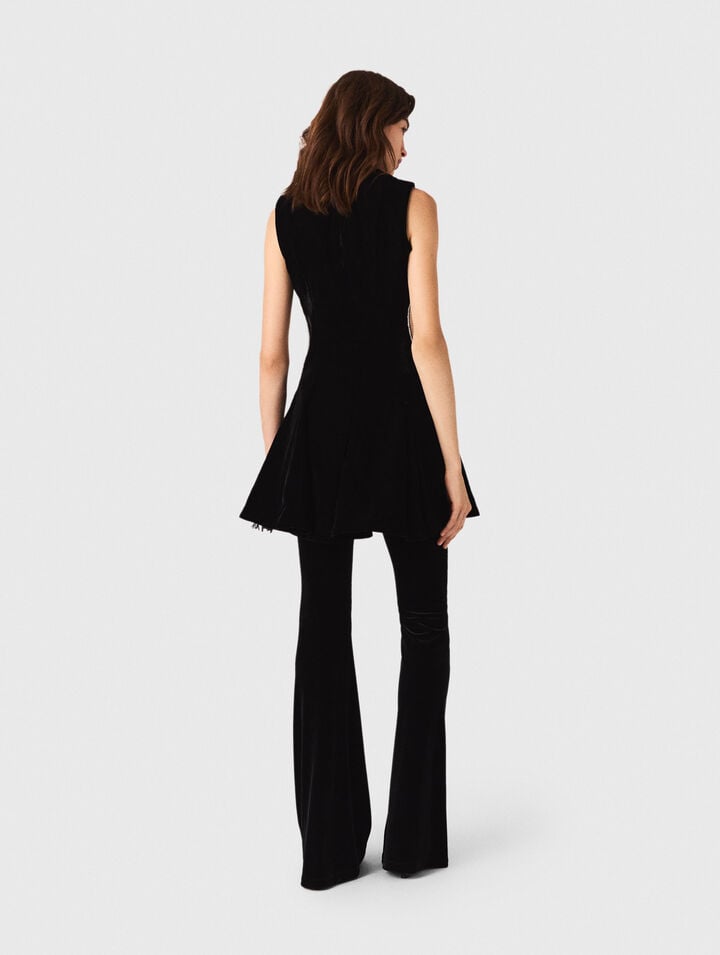 Vestido corto de terciopelo