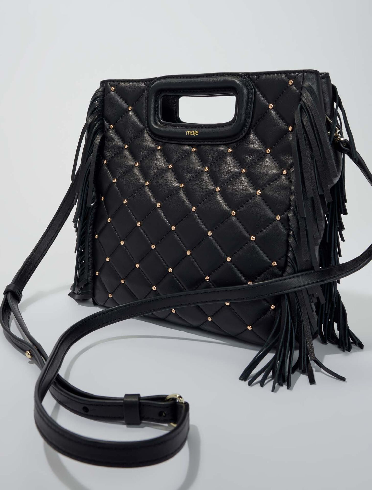 Bolso M acolchado con tachuelas