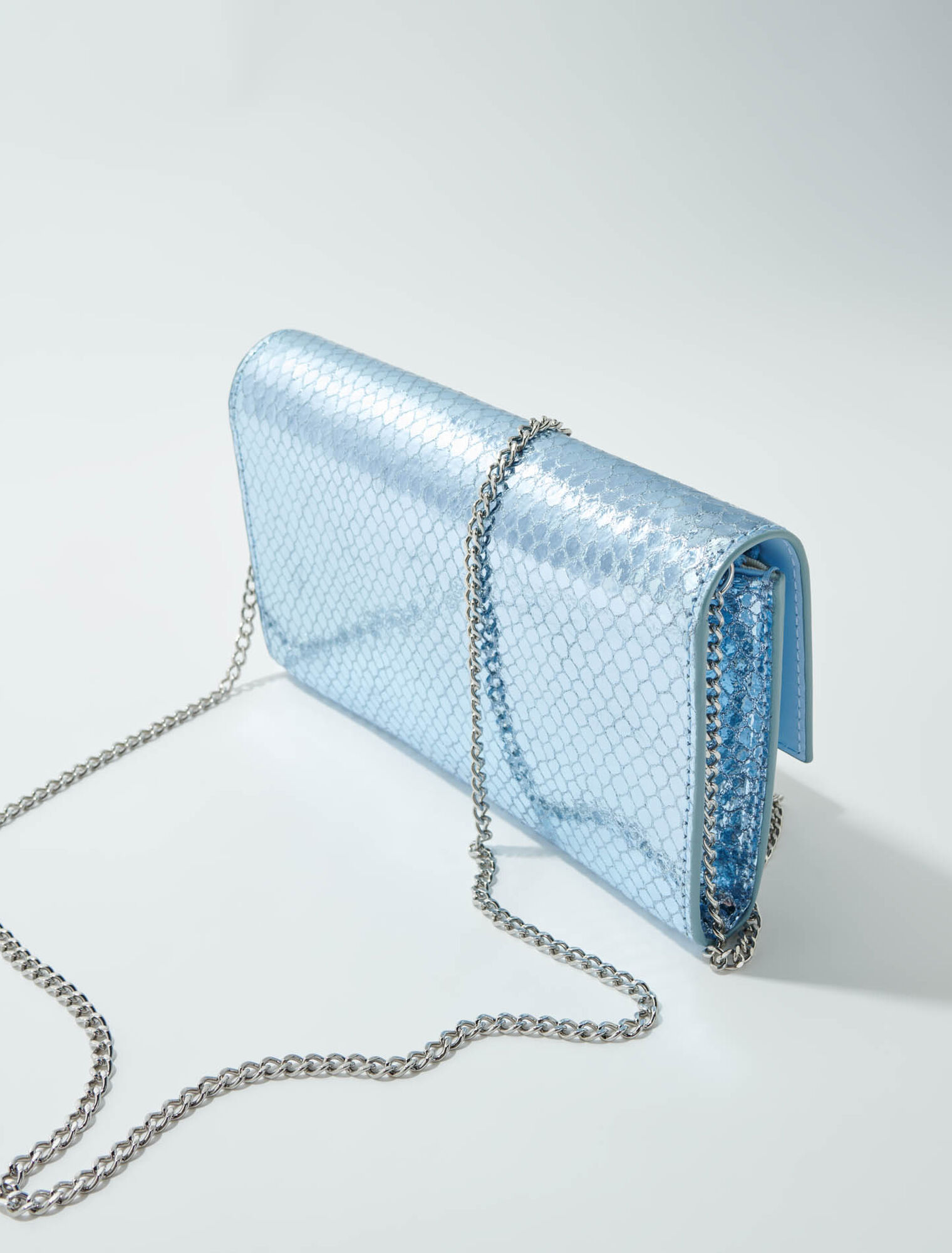 Cartera de piel estampado pitón