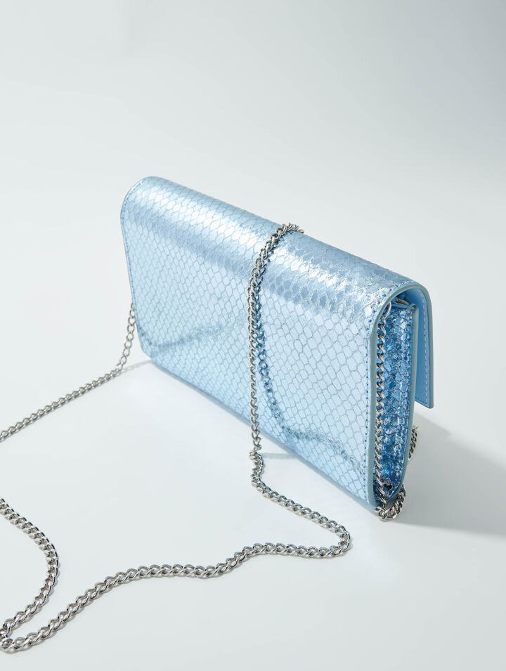 Cartera de piel estampado pitón