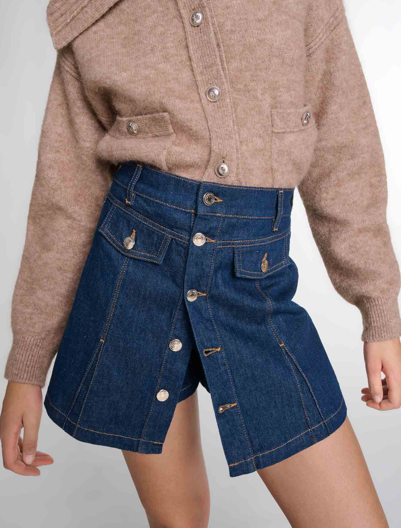Pantalón corto trampantojo denim