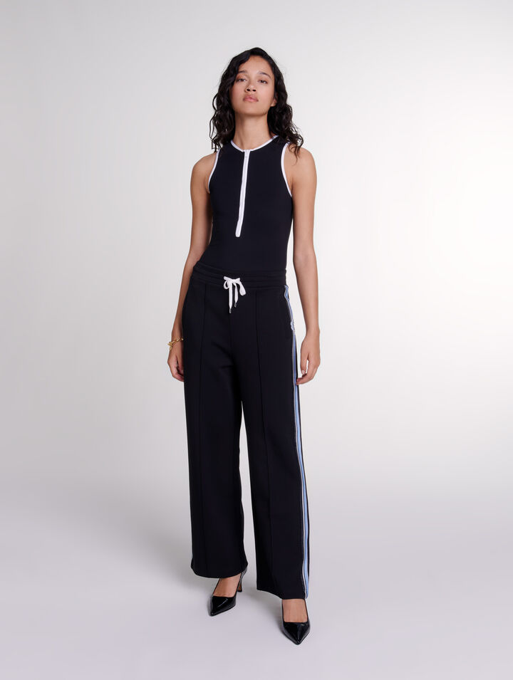 Pantalón de jogging ancho con rayas