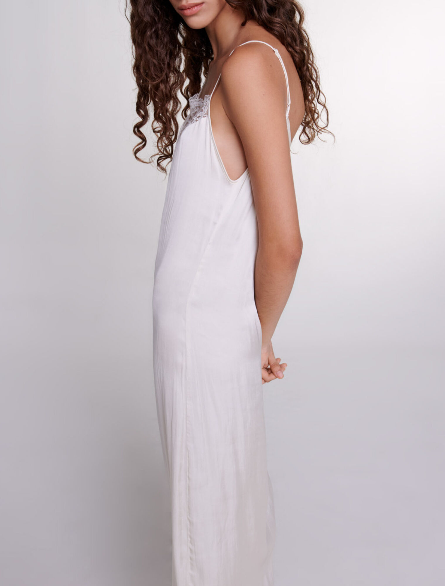 Vestido largo de satén