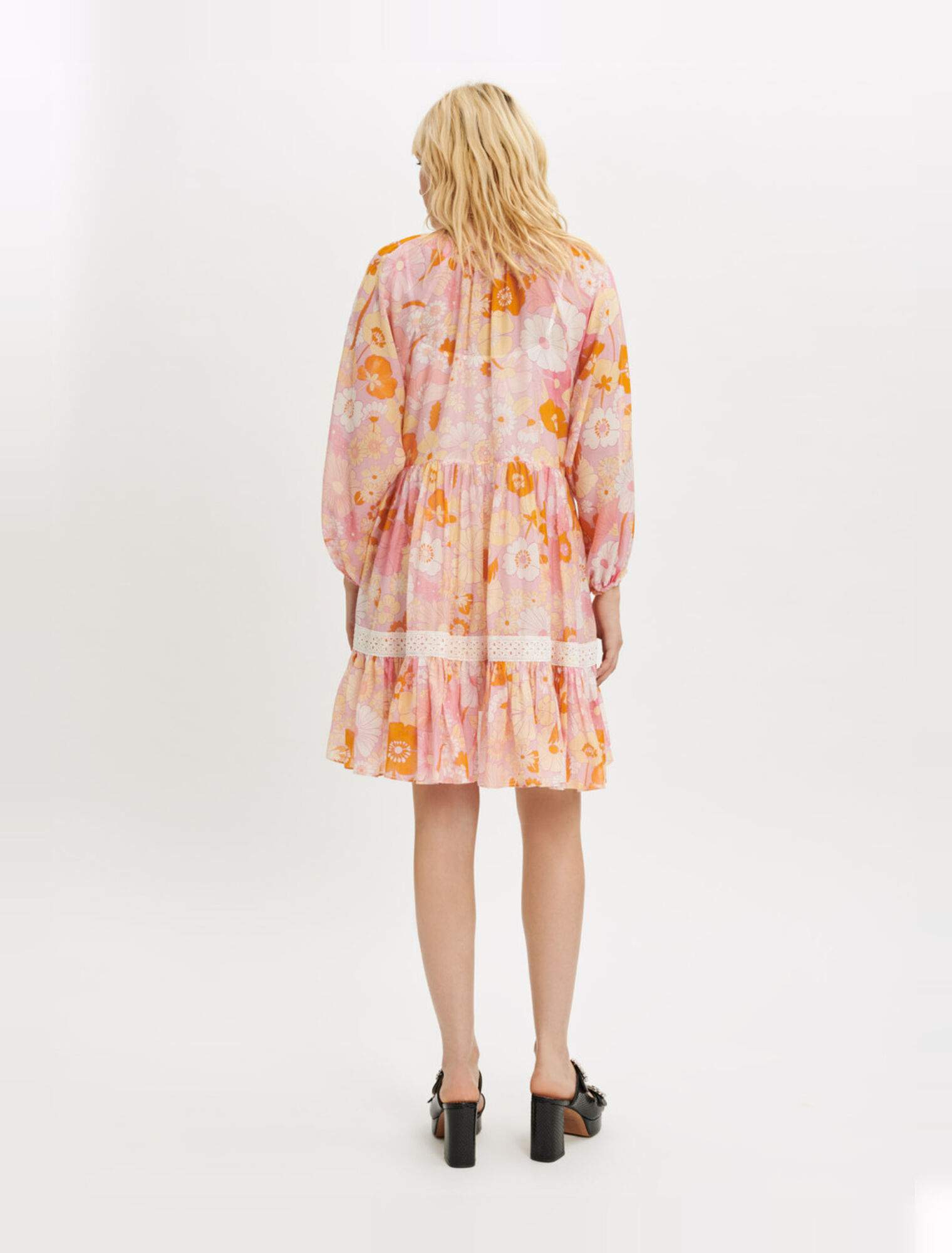 Vestido de gasa de algodón y seda