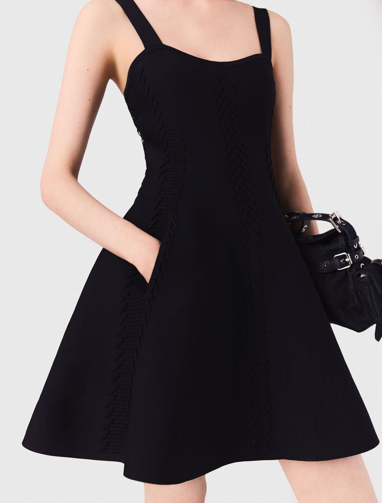 Vestido babydoll corto de punto 