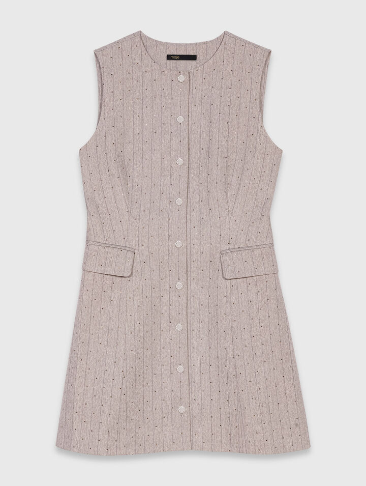 Vestido sastre corto con estrás