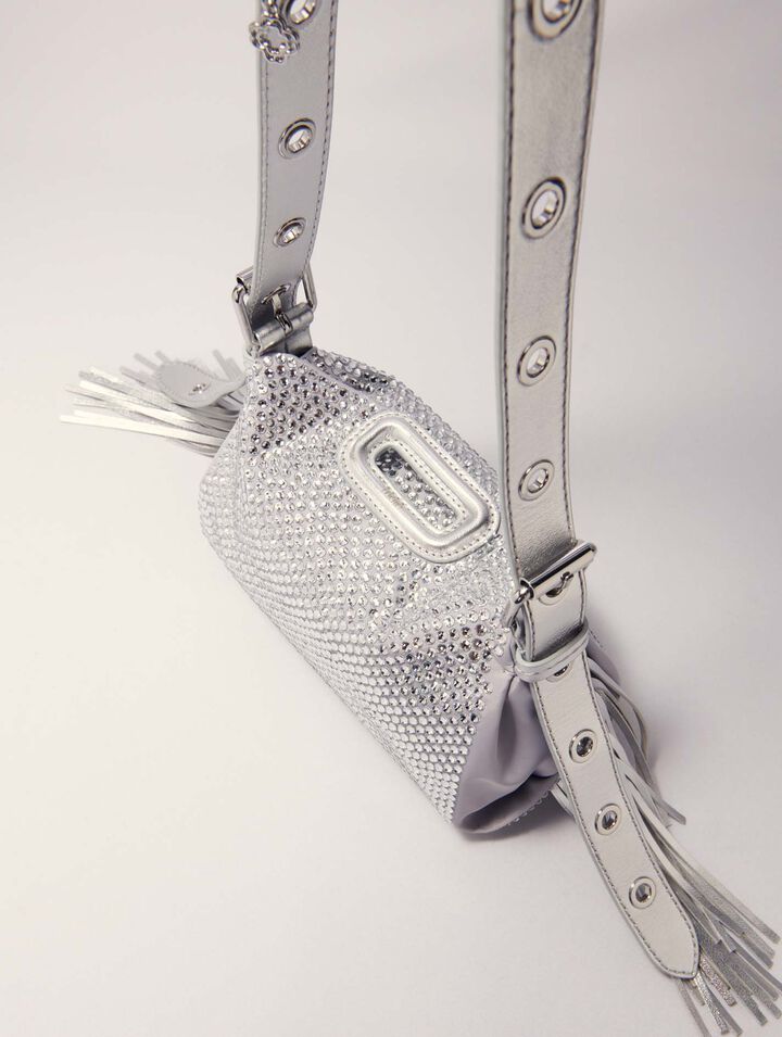 Bolso Miss M Mini metalizado con estrás