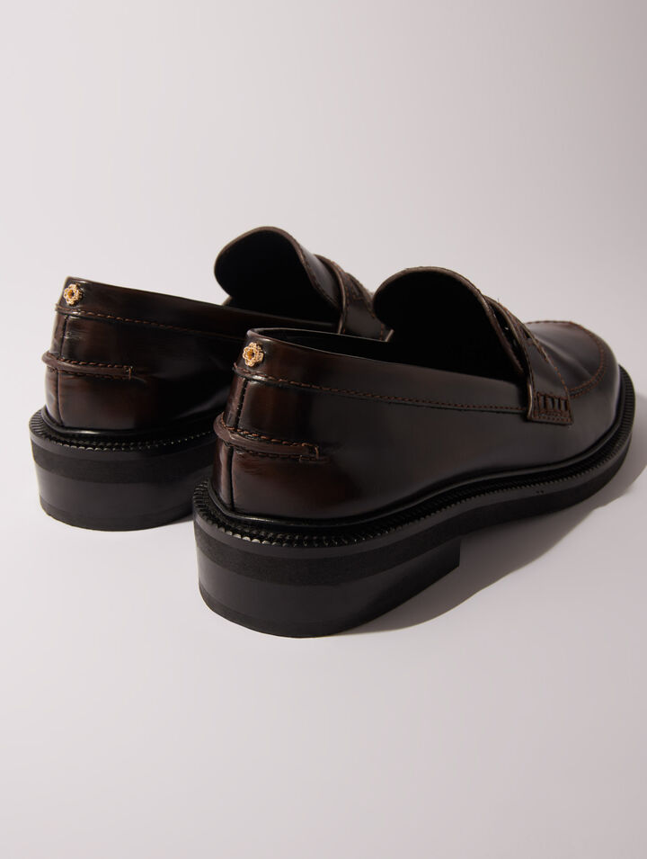 Mocasines de cuero cepillado