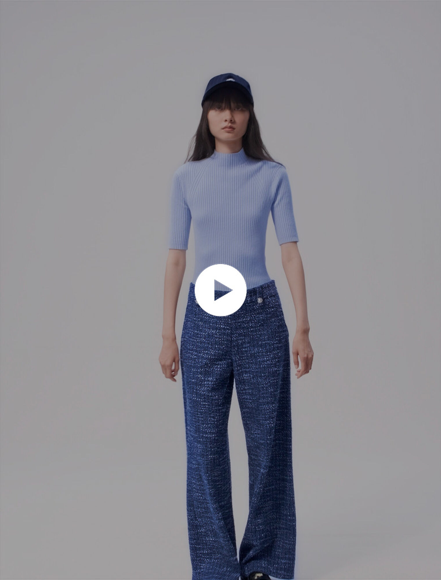 Pantalón ancho de tweed