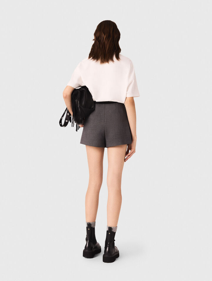 Falda corta trampantojo con pliegues