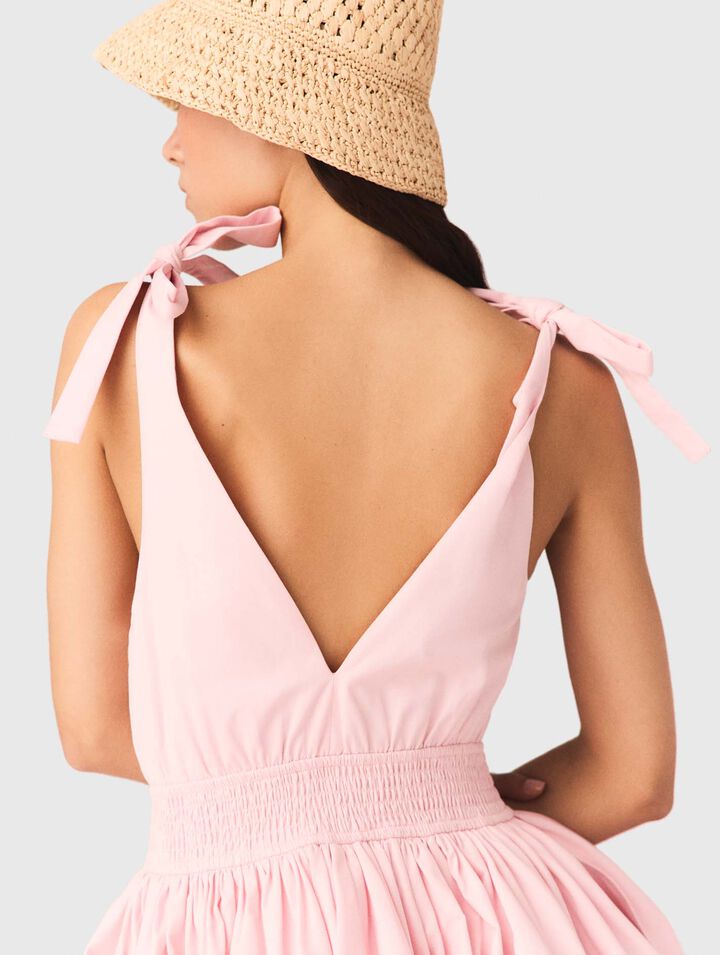 Vestido corto acampanado de algod&oacute;n