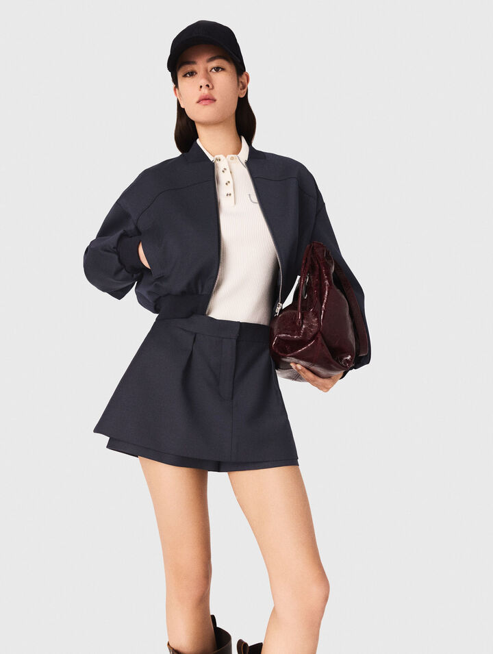 Bomber con cremallera de lana mixta