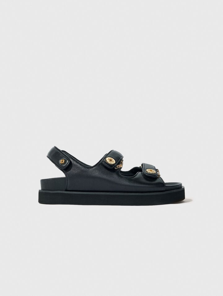 Sandalias de piel planas