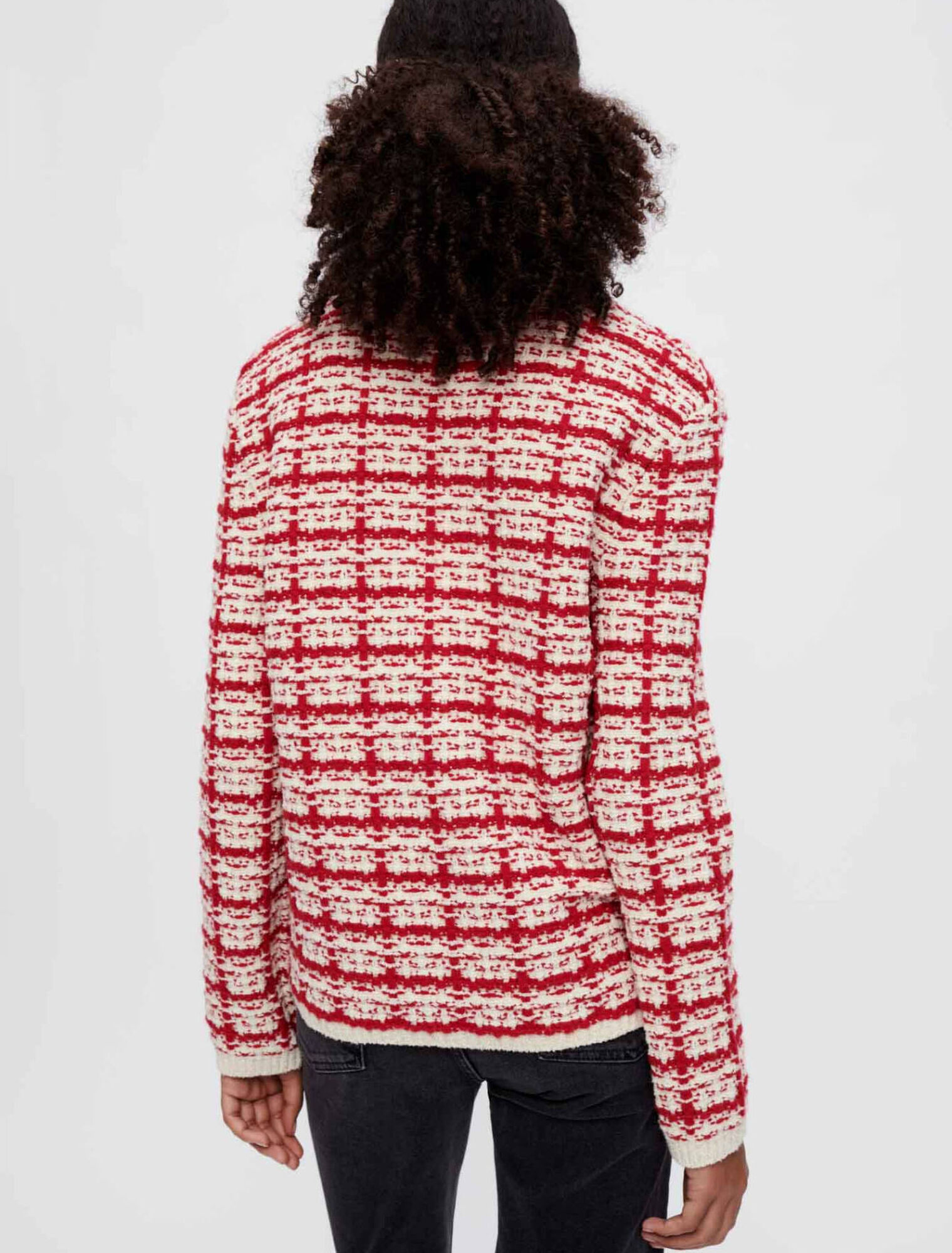Cárdigan de punto efecto tweed bicolor