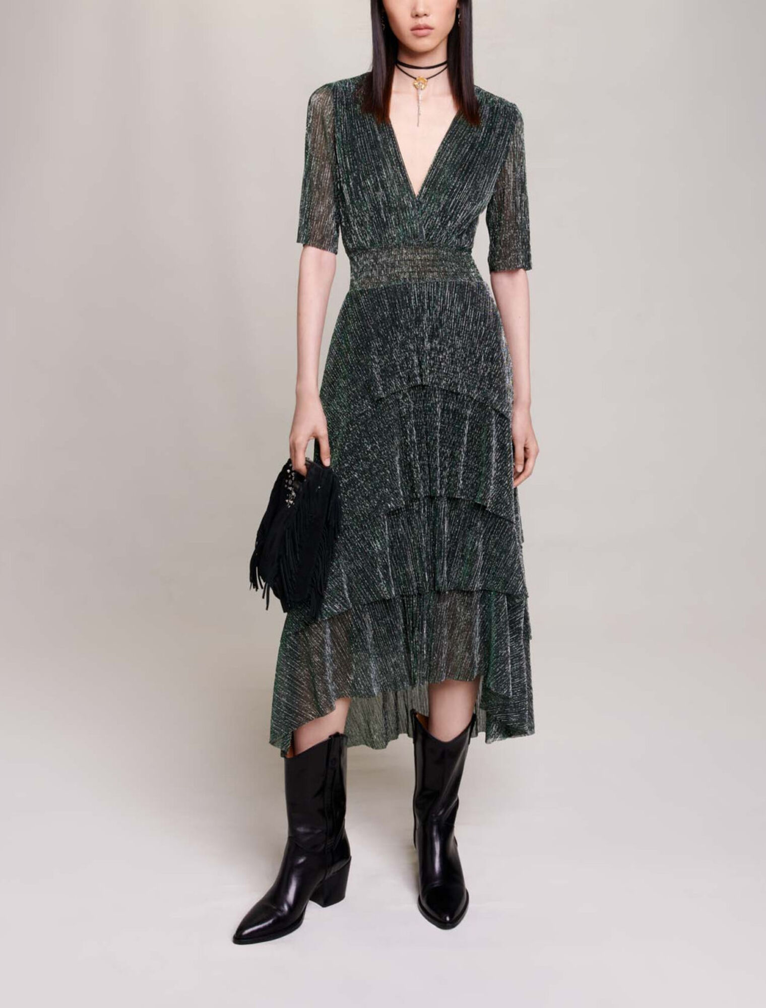 Vestido totalmente de lamé