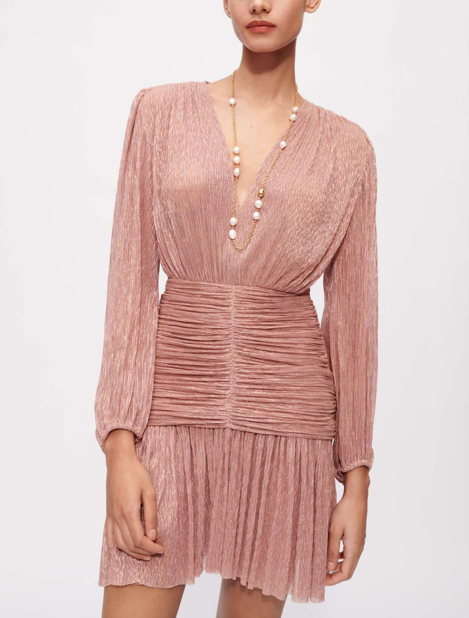 Vestido de lamé fruncido