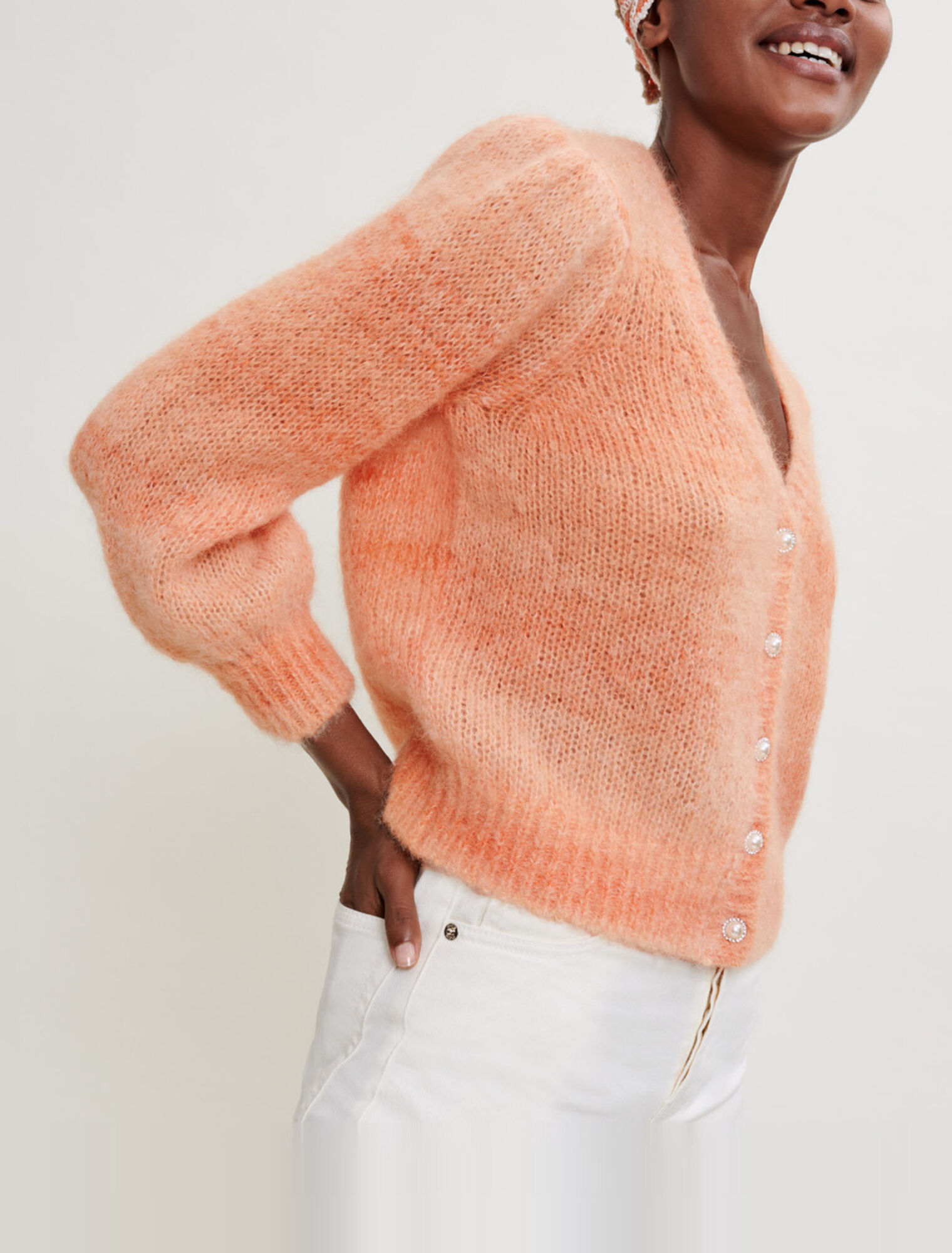Chaqueta de mohair estampada