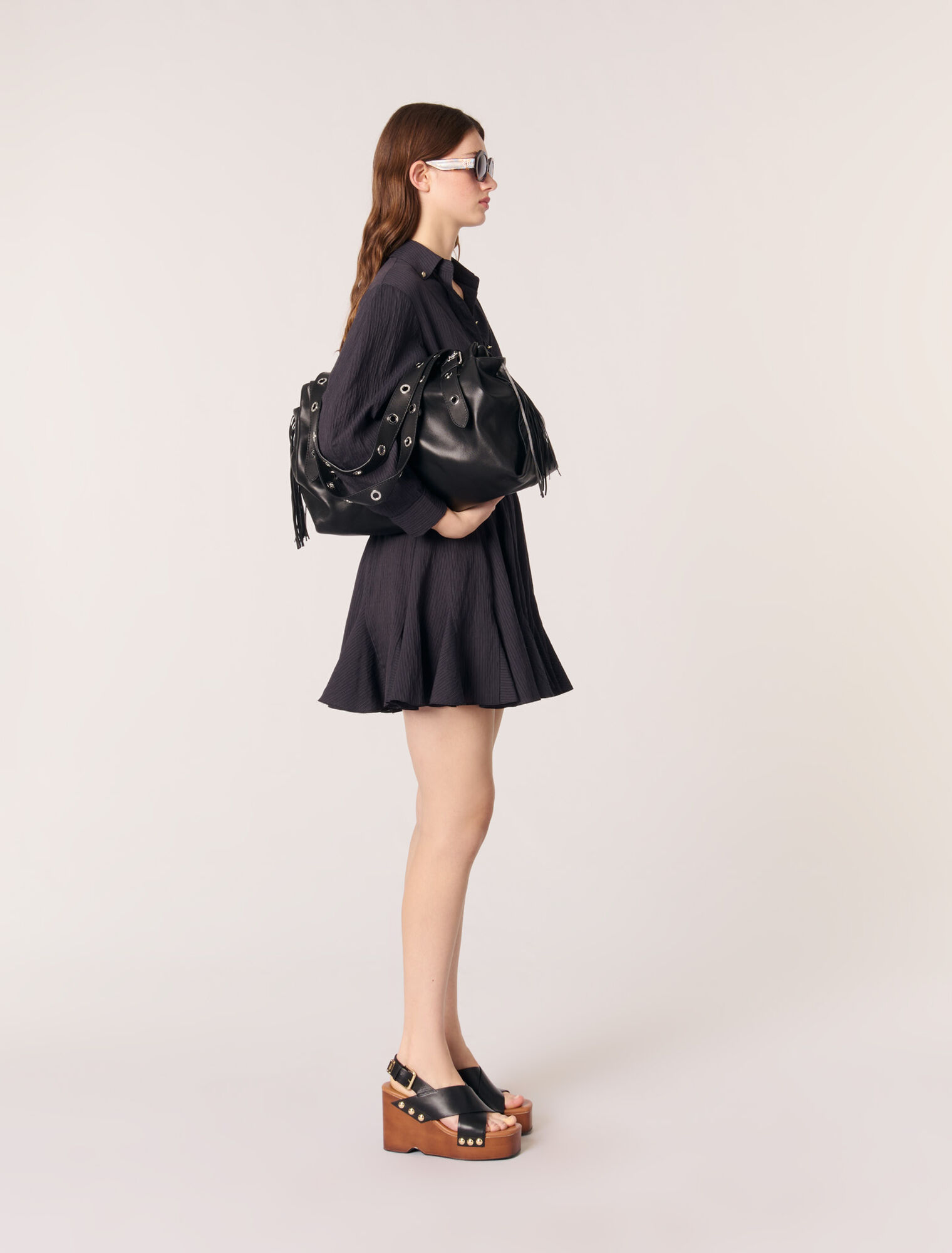 Vestido corto de crepé
