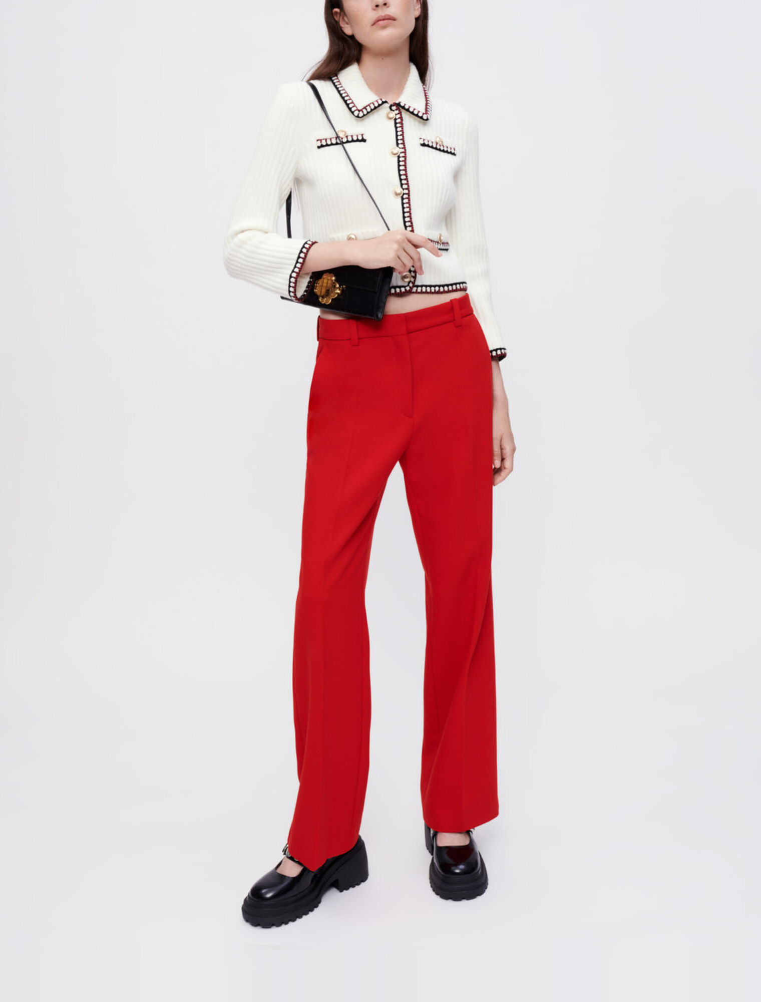 Pantalones de traje amplios rojos