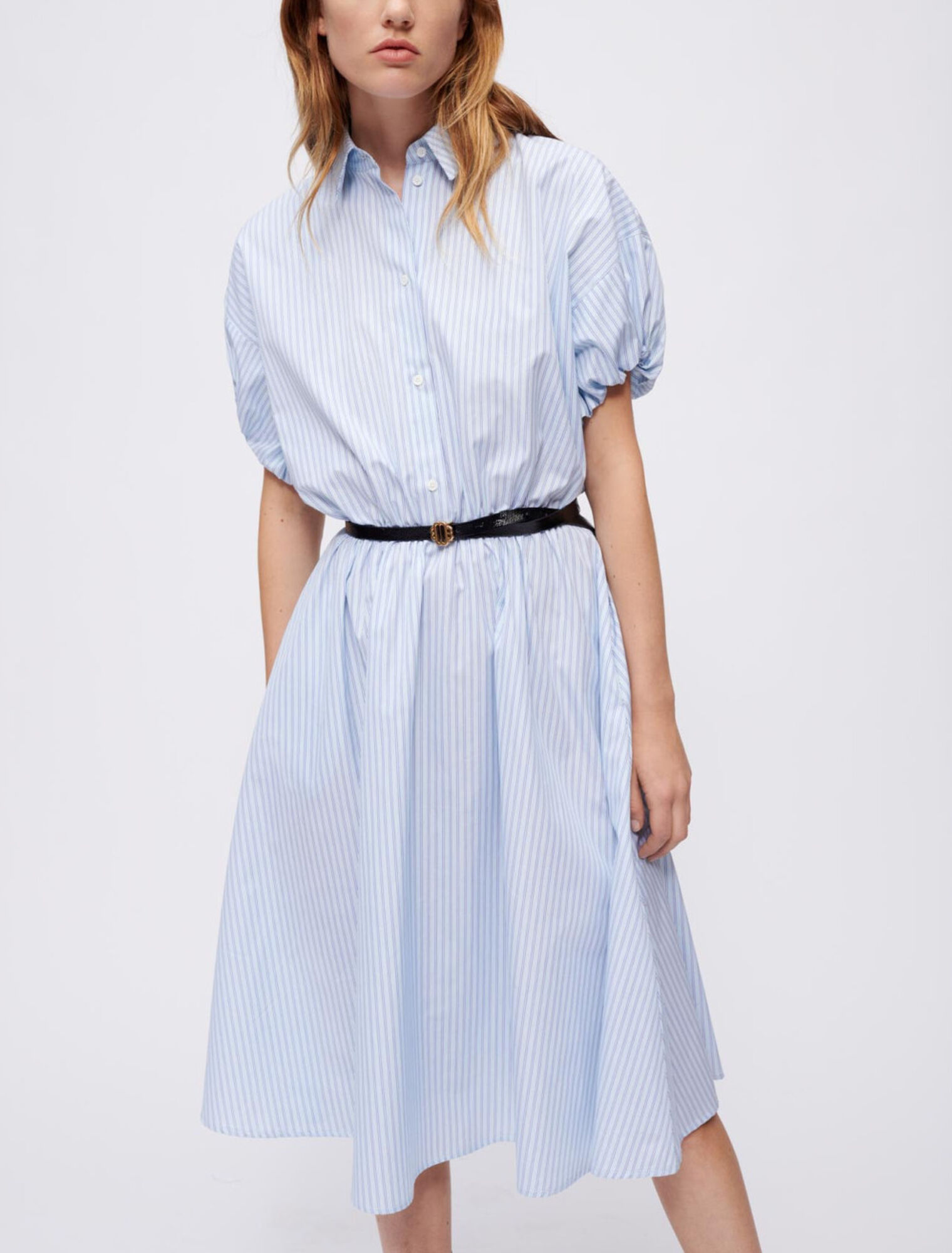Vestido camisero de rayas