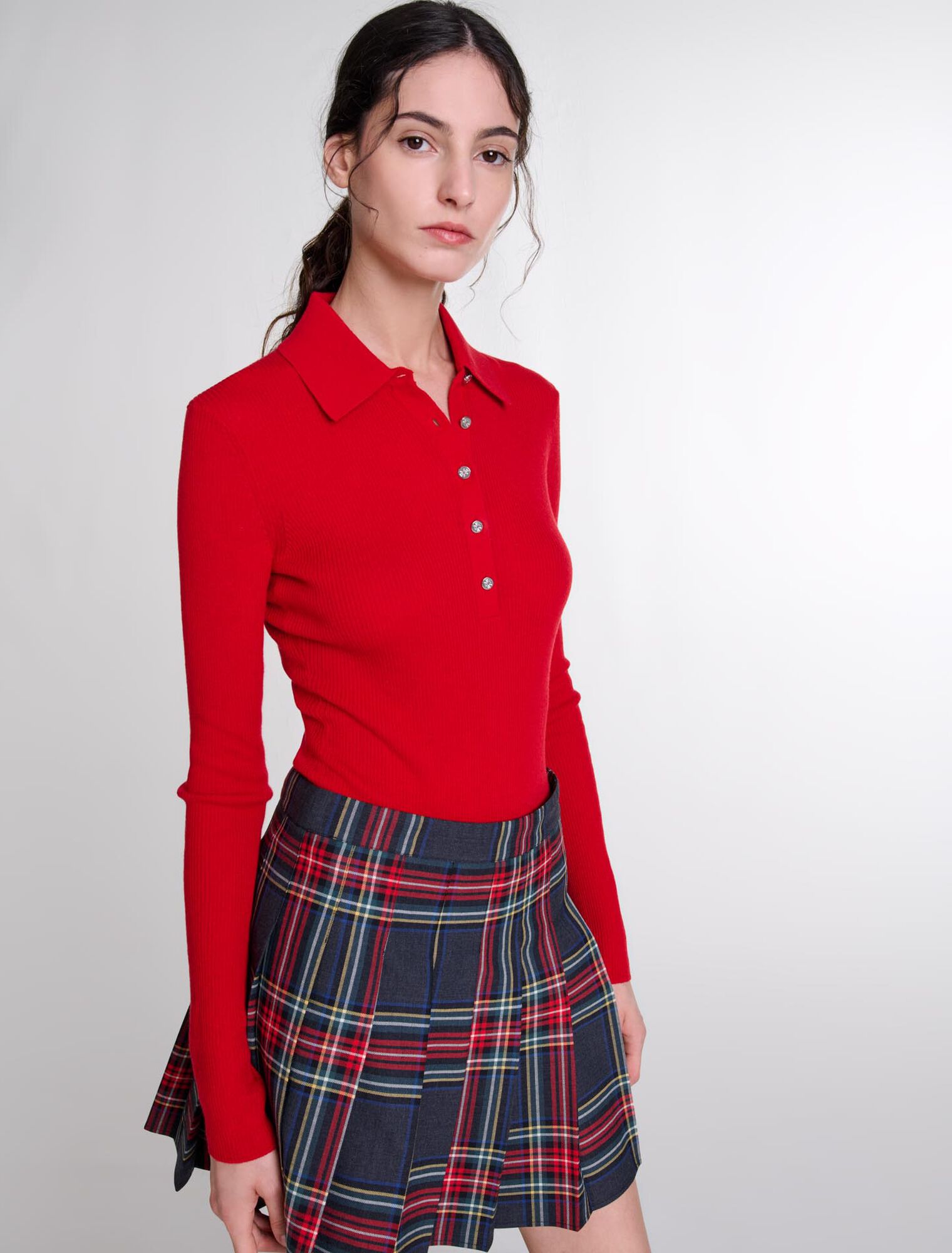 Falda corta con estampado escocés