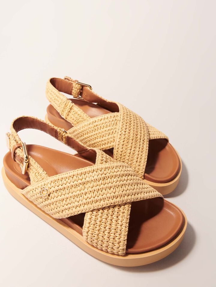 Sandalias planas efecto rafia