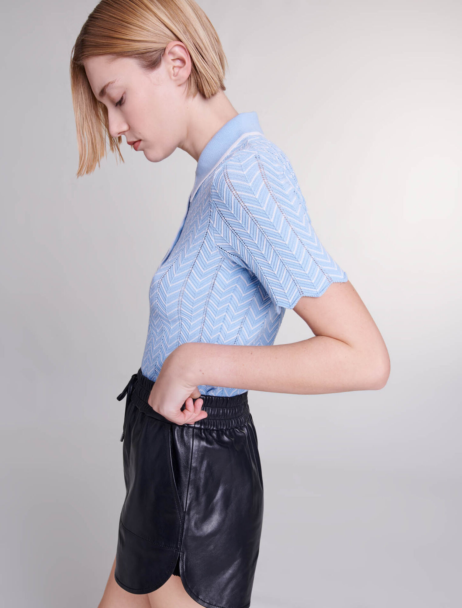 Pantalón corto de cuero