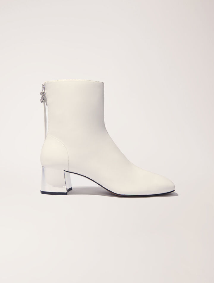 Botines de piel con punta cuadrada