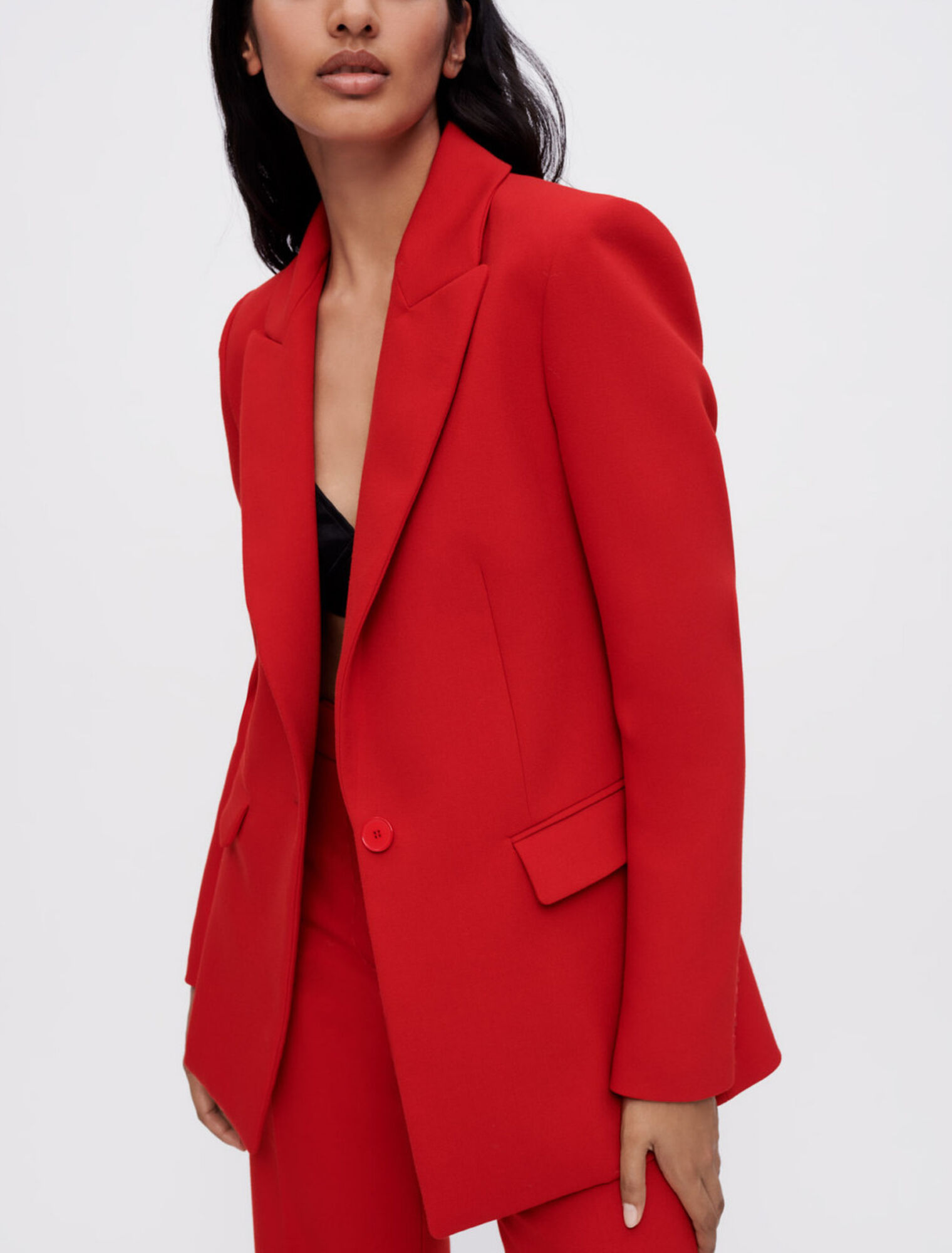 Traje de chaqueta rojo