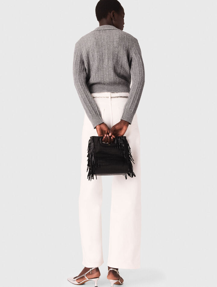 Bolso M de piel efecto cocodrilo