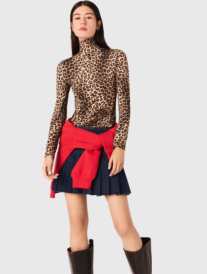 Camiseta con estampado de leopardo