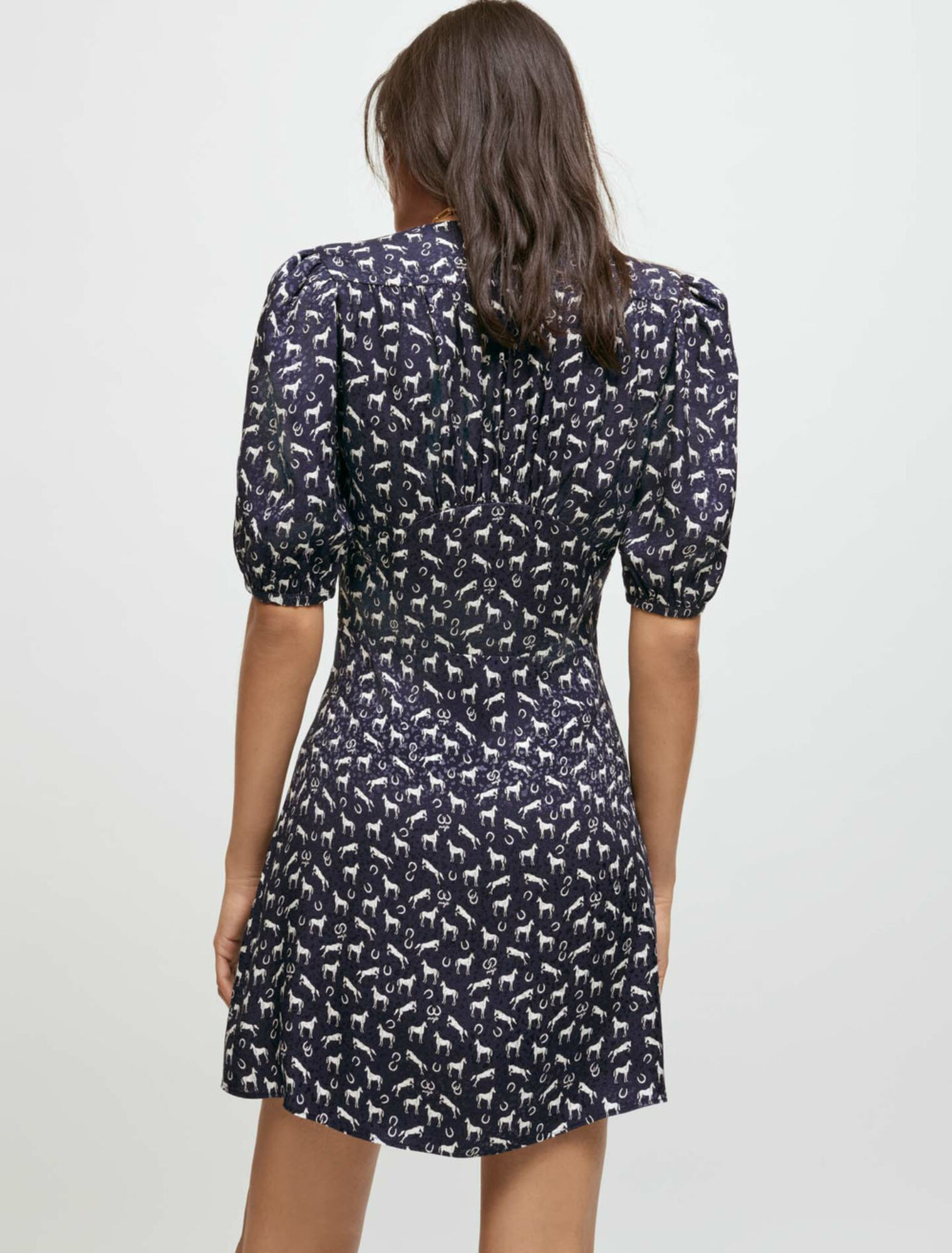 Vestido jacquard estampado de caballos