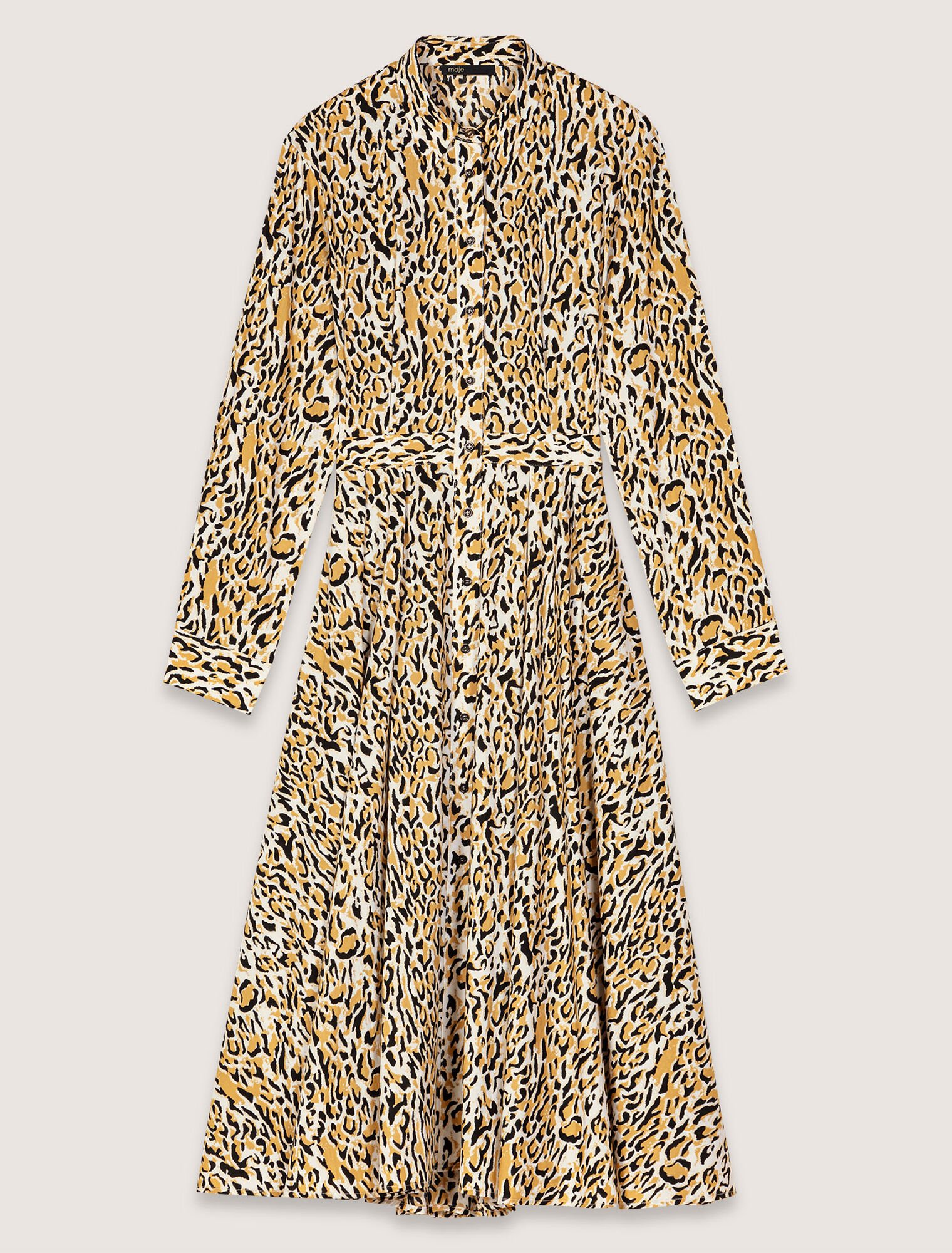 Vestido midi estampado de leopardo