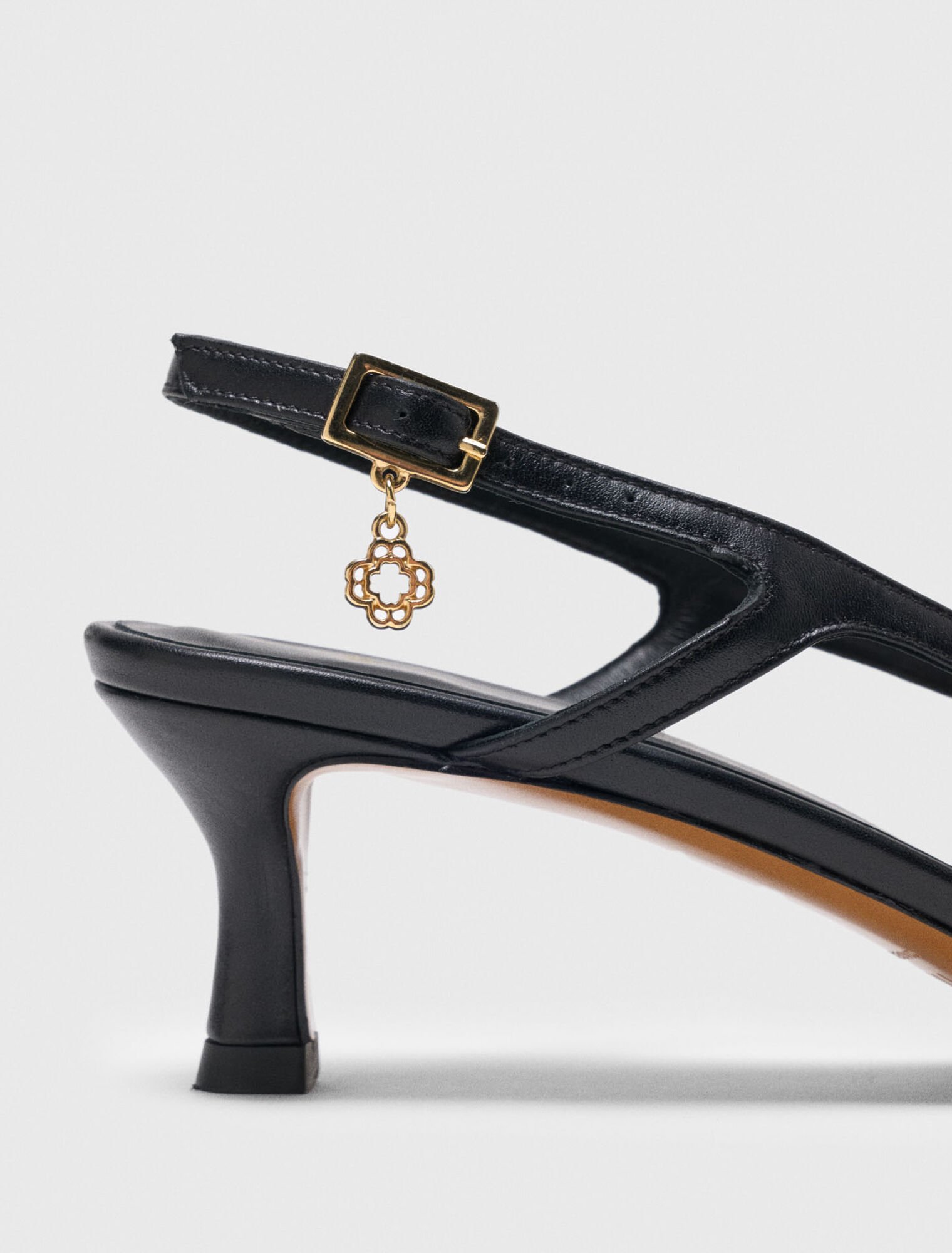 Zapatos de tacón slingback de piel