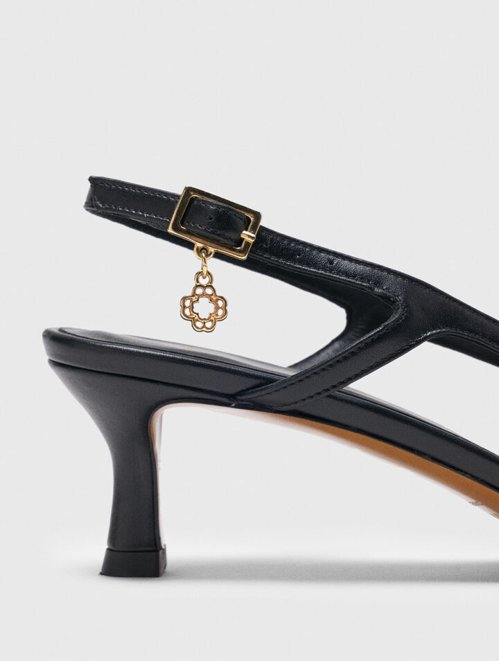 Zapatos de tacón slingback de piel