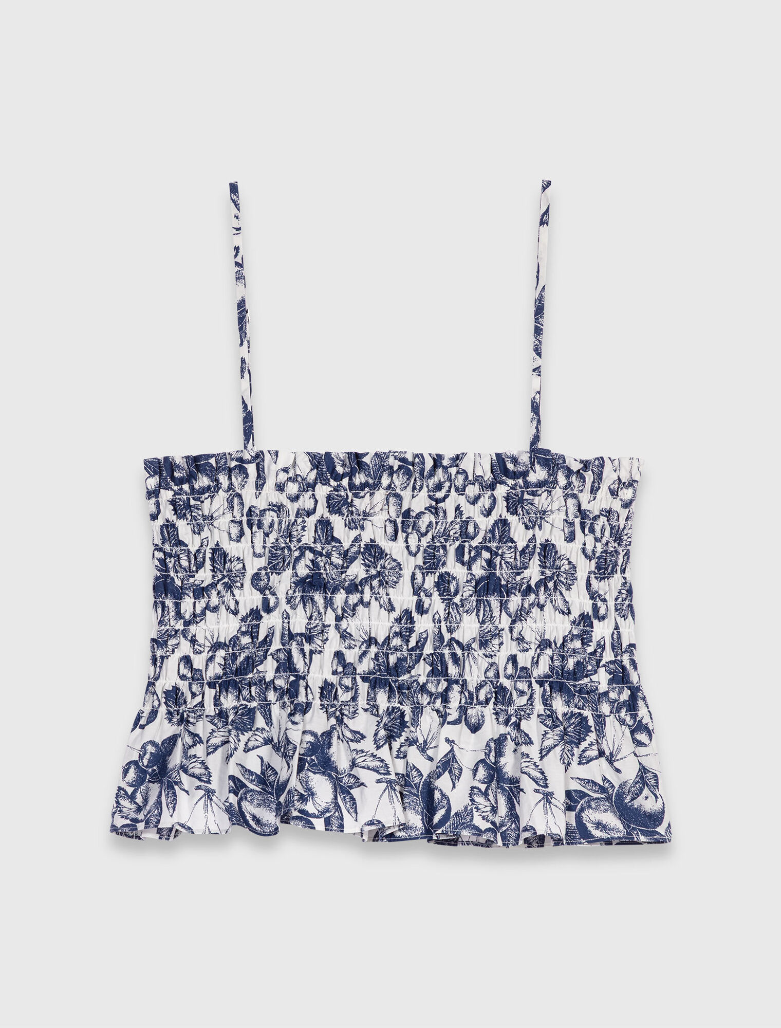 Top fruncido estampado